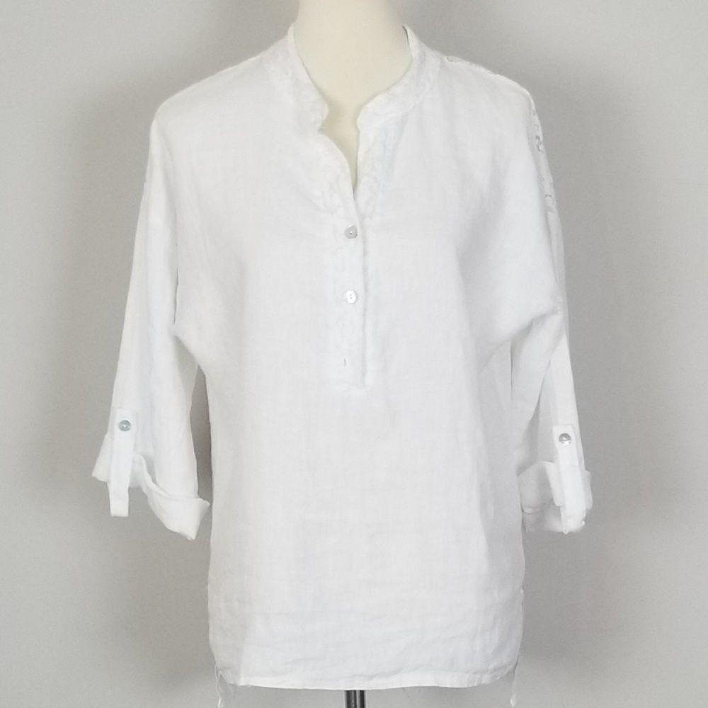 Viola Borghi Linen / Lace Tunic made in iItaly